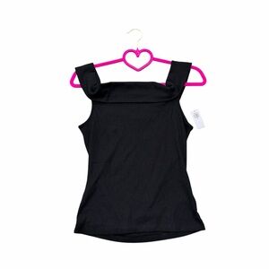 Old Navy NWT Black Ribbed Off Shoulder Foldover Top M